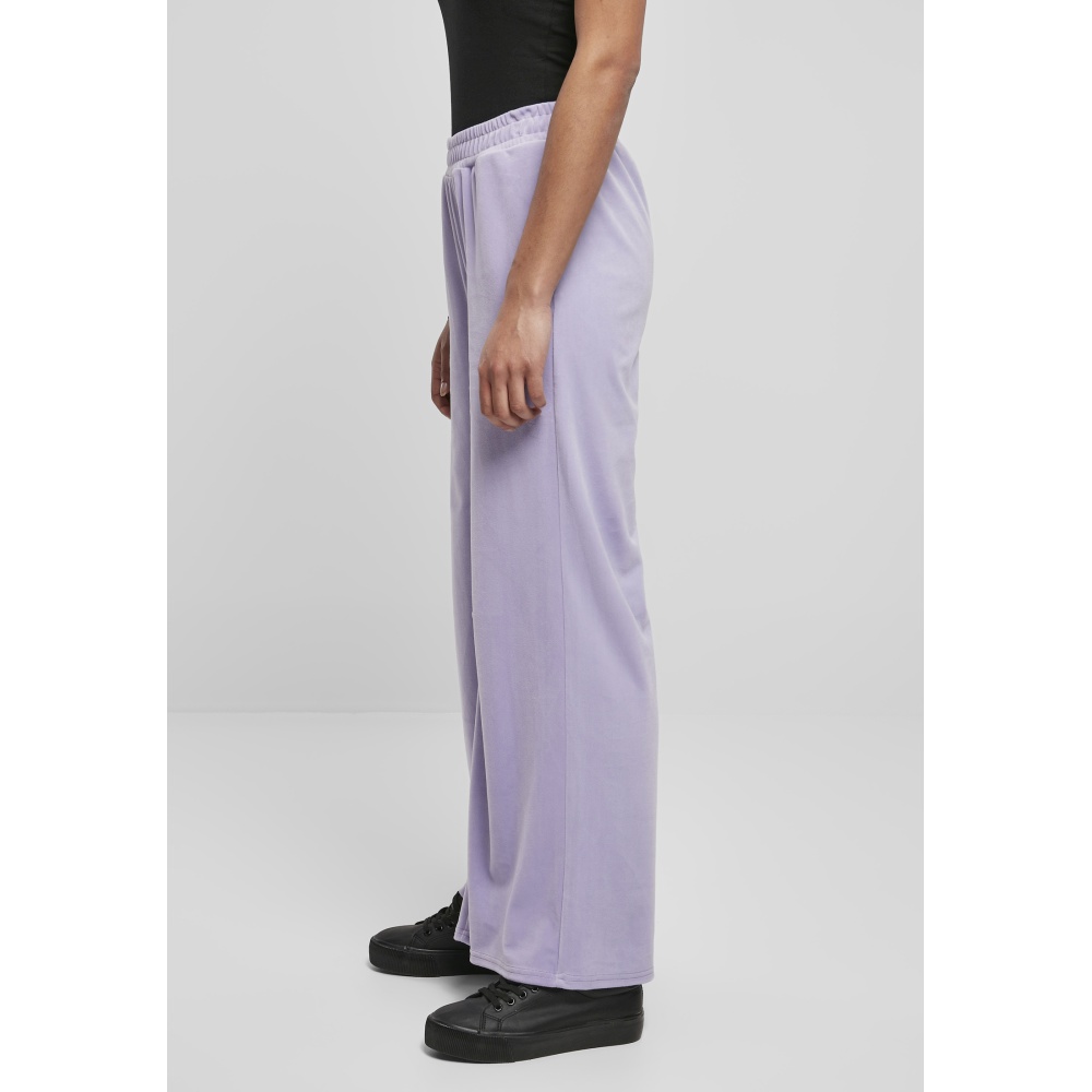 Urban Classics - High Waist Straight Velvet Dames joggingbroek - Paars
